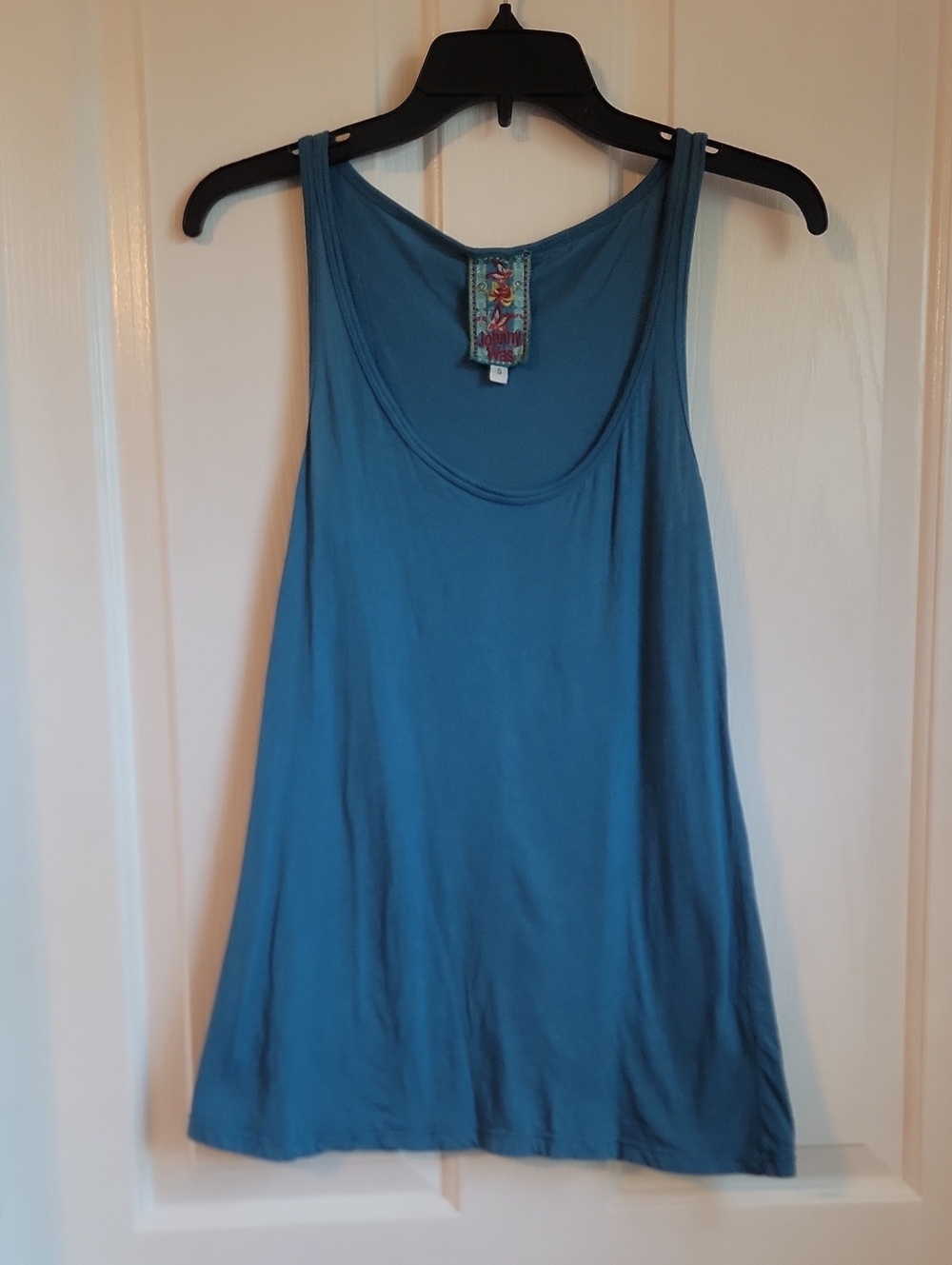 Johnny Was Blue Women's Tank Top - Lightweight Scoop Neck Small S